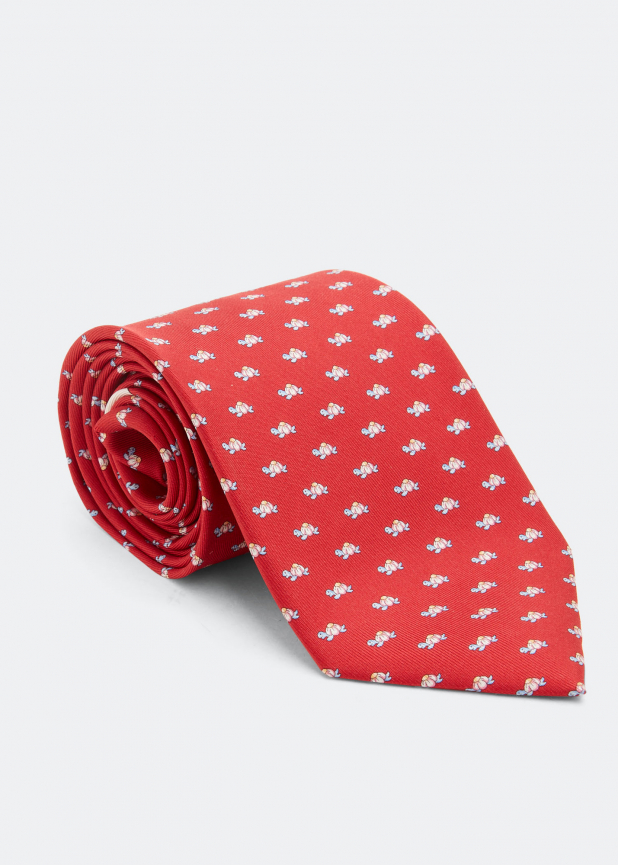 ربطة عنق بطبعة سلاحف من الحرير